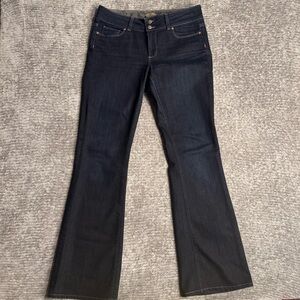 Paige Jeans Women 30 Dark Blue Denim Hidden Hills Bootcut Flare Mid Rise Stretch